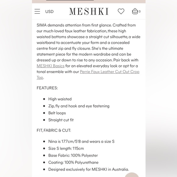 NWT Meshki Black Sima Faux Leather High Waisted Pants - Picture 11 of 14